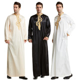 Arabian Middle East Stand Collar Embroidered Robe/Thobe