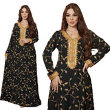 Arab Dubai Embroidery Applique Muslim Party Dinner Robe