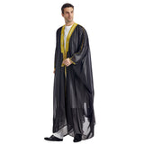 Men's Robe Arabic Embroidered Long Sleeve Tassel Golden Balls Chiffon Shawl
