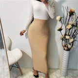 All-Match Solid Color Modal Skirt, Muslim Hip Skirt