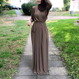 Women's Solid Color Middle Eastern Muslim Long Dress