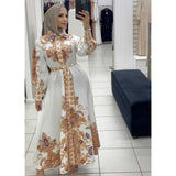 Muslim Women's Wear Arabic Print Swing Dress
