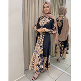 Muslim Women's Wear Arabic Print Swing Dress
