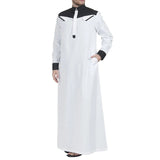 Men's Fashion Simple Stand-up Collar Patchwork Long-sleeved Robe