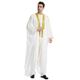 Men's Robe Arabic Embroidered Long Sleeve Tassel Golden Balls Chiffon Shawl