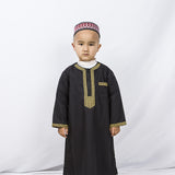 Boys' Fashion Casual Embroidery Loose Robe