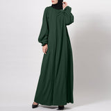 Temperament Commute Solid Color Dress Islamic Muslim Loose Robe